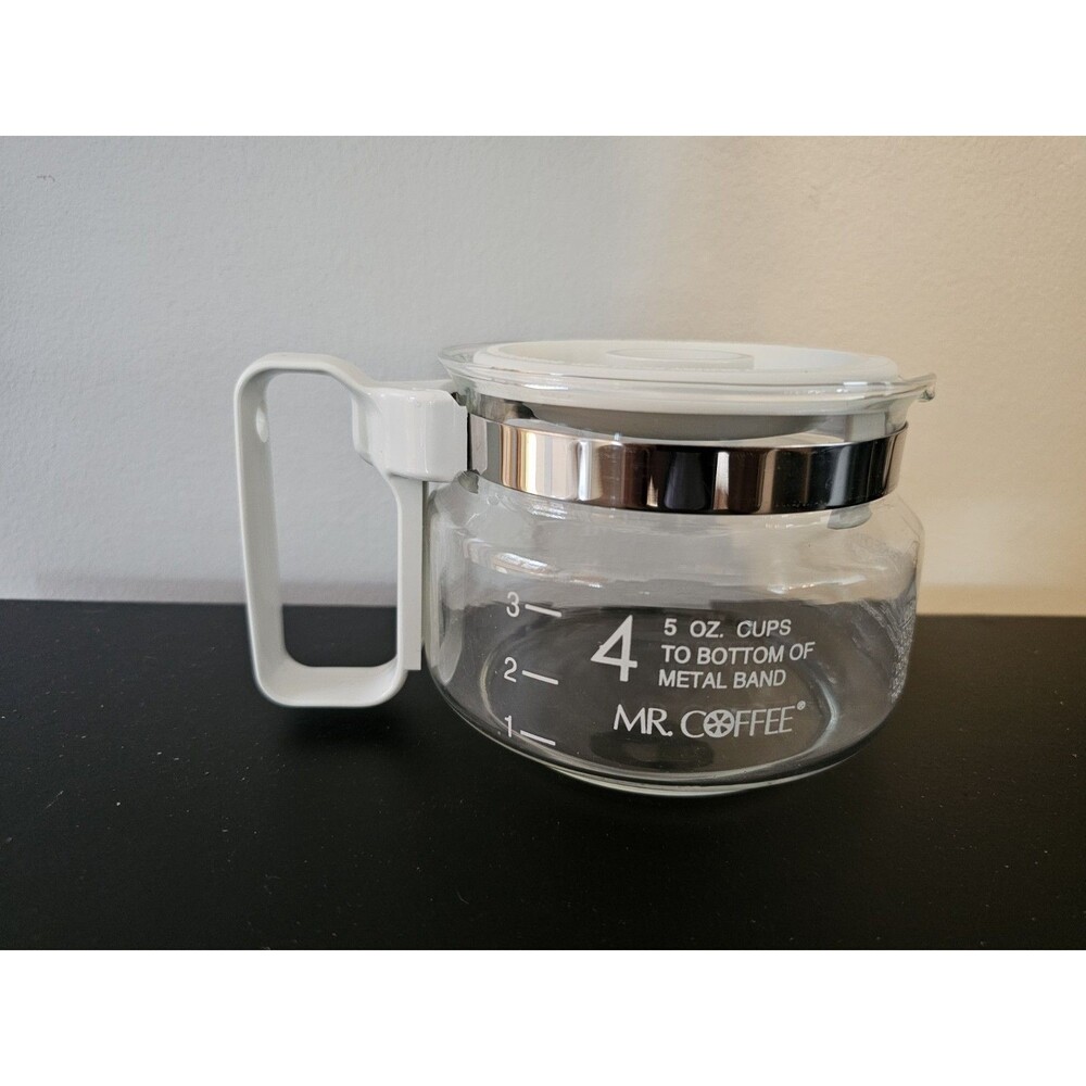 Mr. Coffee BL6 PR6 PR6D TR40 Replacem 4 Cup Pot Decanter White Fits Other Brands - Picture 5 of 5